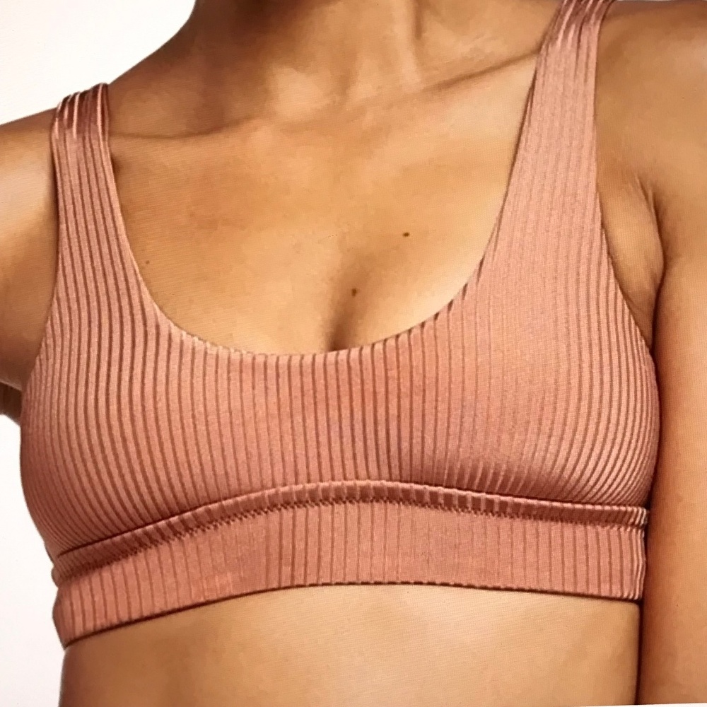 VITAMIN A Bikini Top Ribbed Swim Top Sienna Size S NWT
